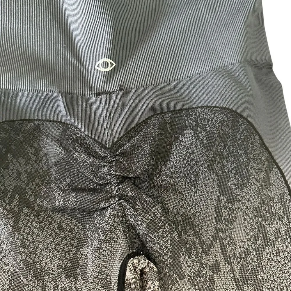 Designer Snake Print Athletic Leggings Workout Yoga Pants High Waist Compression - Picture 8 of 16